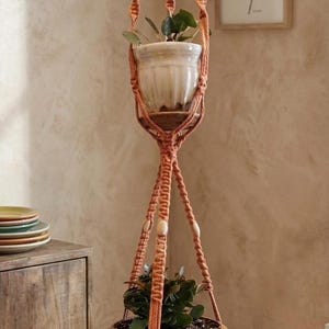 Handmade Double Macrame Plant Hanger-Boho Home Décor