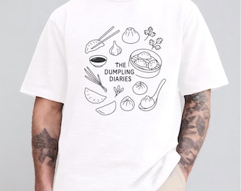 Shirt The Dumpling Diaries, T-shirt Cute Dumpling Lover, cadeau Aziatische fijnproever, grafisch T-shirt Bao & Dim Sum, Noedelnachttop