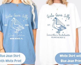Silly Goose vrijgezellenfeest shirt comfortabele kleuren, Silly Bride Goose T-shirt, aangepaste vrijgezellenshirt, verjaardag weekend meisjes reis shirt