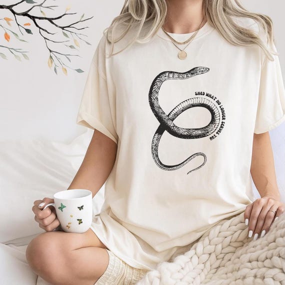 Vintage Rattlesnake Graphic Tee, Western Gothic Boho Shirt, Shedding Skin Spiritual Shirt, Year of the Snake, Snake Shirt Gift