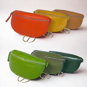 Bauchtasche aus Italienischem Leder | Kleine Umhängetasche | Leder Gürteltasche, Leder Bauchtasche | Gemusterte Gurt Bauchtasche, Leder Kreuz
