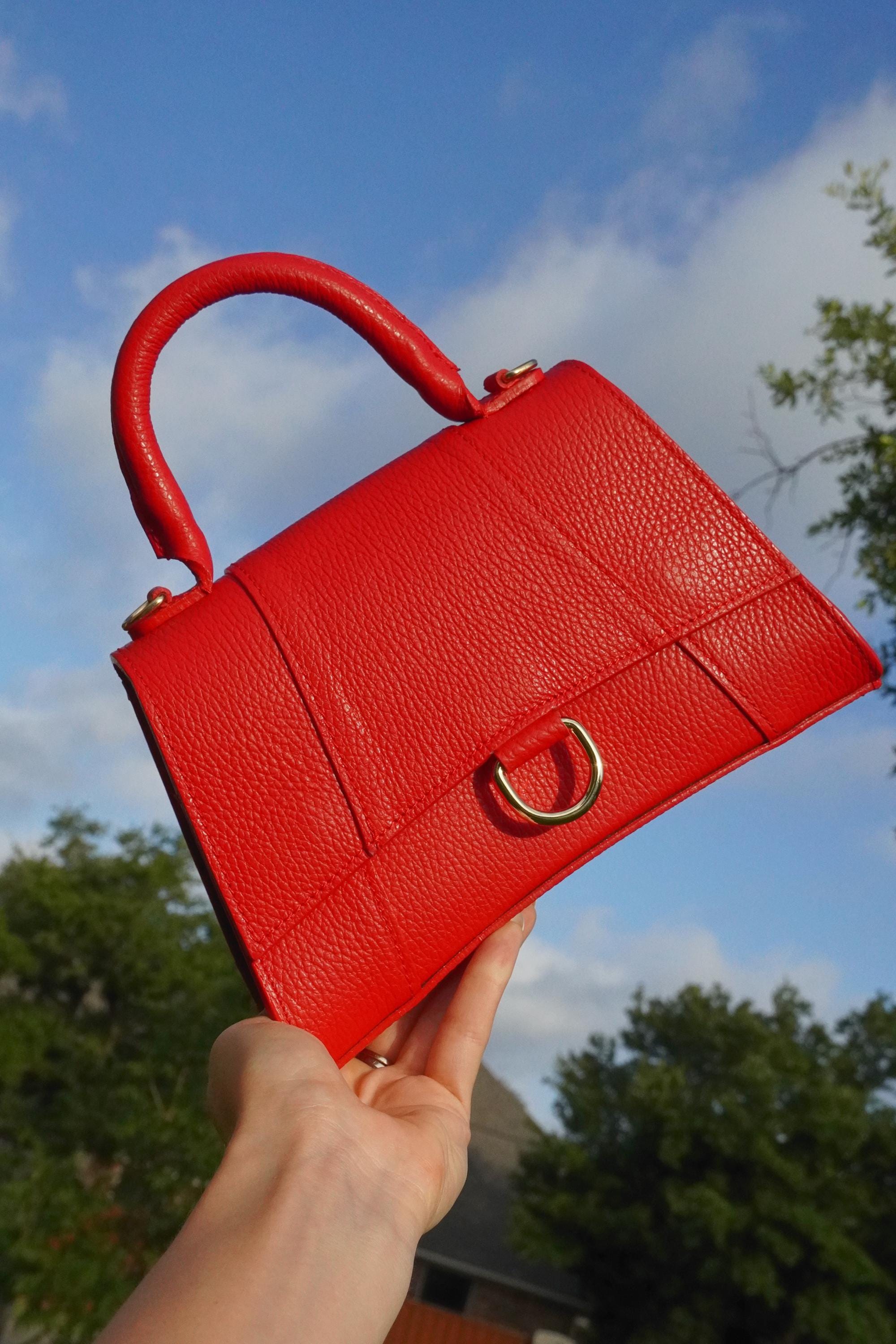 Italian 100% Leather Handbag, Genuine Leather Bag, Made in Italy