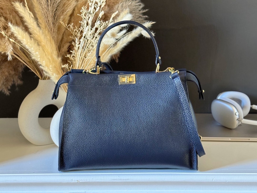 High Quality Leather Italian Handbag, Large Leather Shoulder Tote Bag ...
