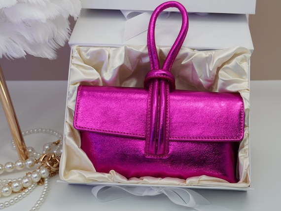 Leather Bracelet Bag With Gift Box Small Italian Leather Clutch Crossbody Bag Handmade Grab Purse Loop Handle Clutch Leather Handbag Etsy