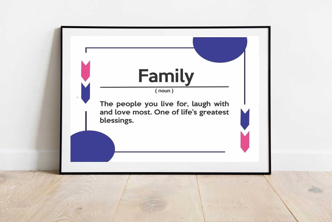 Printable Definition of Family Wall Art Printable Poster Etsy