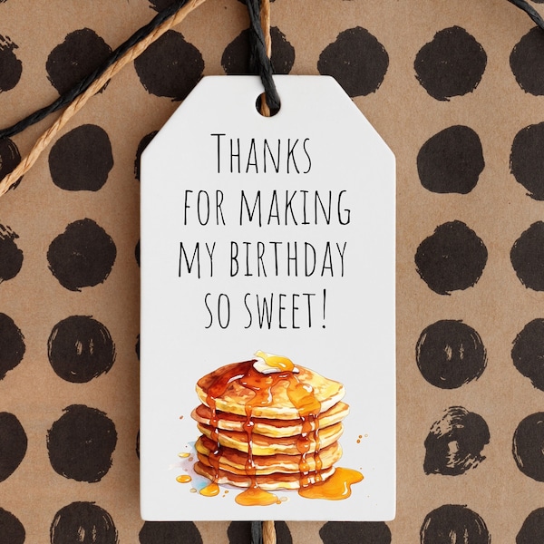 Pancakes and Pj's Party Favor Tags, Pancake Thank you Tags, Pajama Party Favor Tags, Pajamas and Pancakes Party Thank you Tags