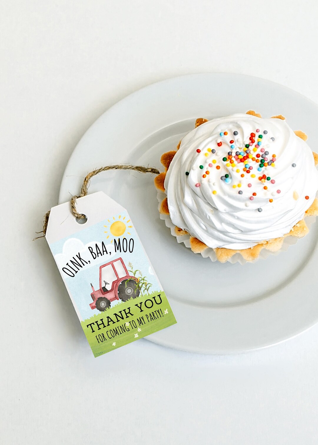 Farm Animal Birthday Thank You Tag: Tractor Favor Tag (PDF Pattern) - Etsy