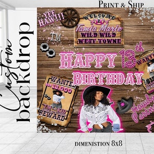 Western Cowgirl Backdrop | Rodeo  Banner | Cowgirl Party backdrop | Western Photo backdrop | Cowgirl backdrop | DIGITAL FILE | Pink Cowgirl