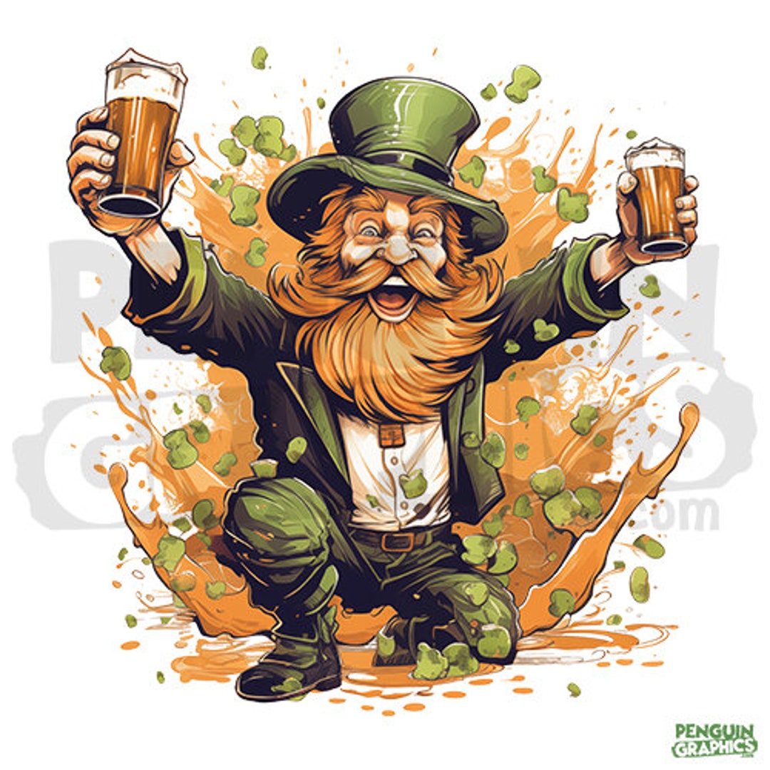 St Patrick's Day Leprechaun Beer Pattern Print Backpack main image 1