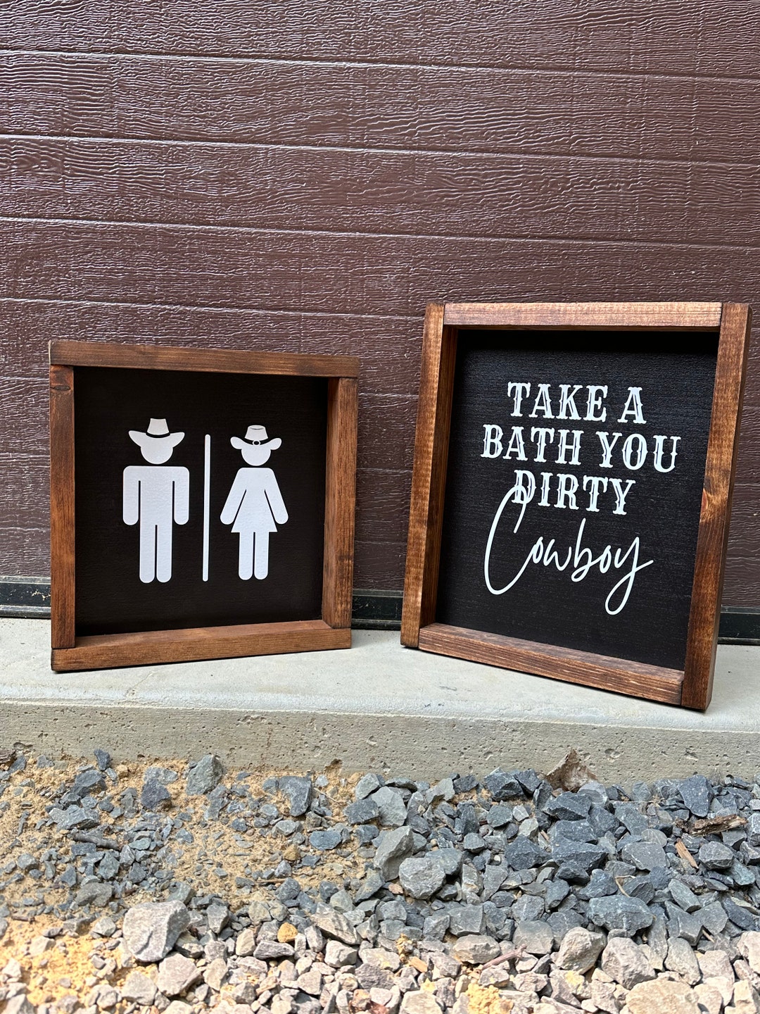 Cowboy Bathroom Signs - Etsy