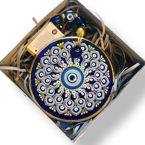 Handgemaakte Turkse wandhanger boze oog: nazar-amulet, 13 cm