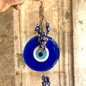 House Protection Charm, Evil Eye Wall Hanging, Home Decor, Home Gift Idea,Evil Eye Decor, House Decoration Beads, Handmade Macreme, Goodluck