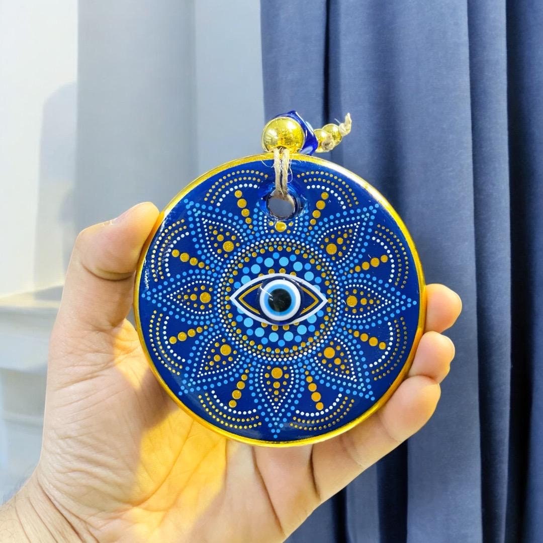 Turkish Evil Eye Mandala: Blue Nazar Home Protection Charm