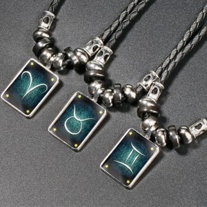 Zodiac Necklace Pisces Aries Taurus, Birthstone Necklace Women, Gemini Leo Virgo Libra Celestial Gift Astrology Jewelry, Zodiac Gift for her