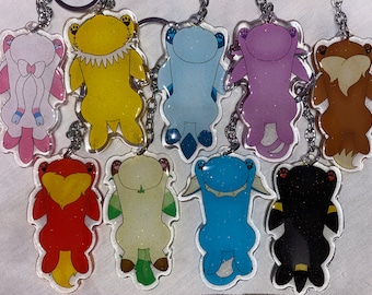 Eeveelution double sided epoxy Keychains