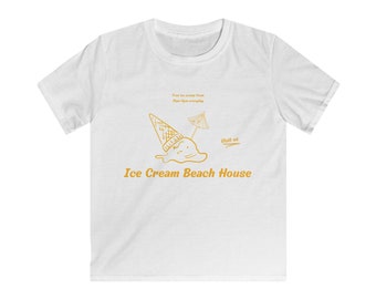 T-shirt des Fêtes au design cool maison de plage crème glacée - T-shirts souple pour enfants