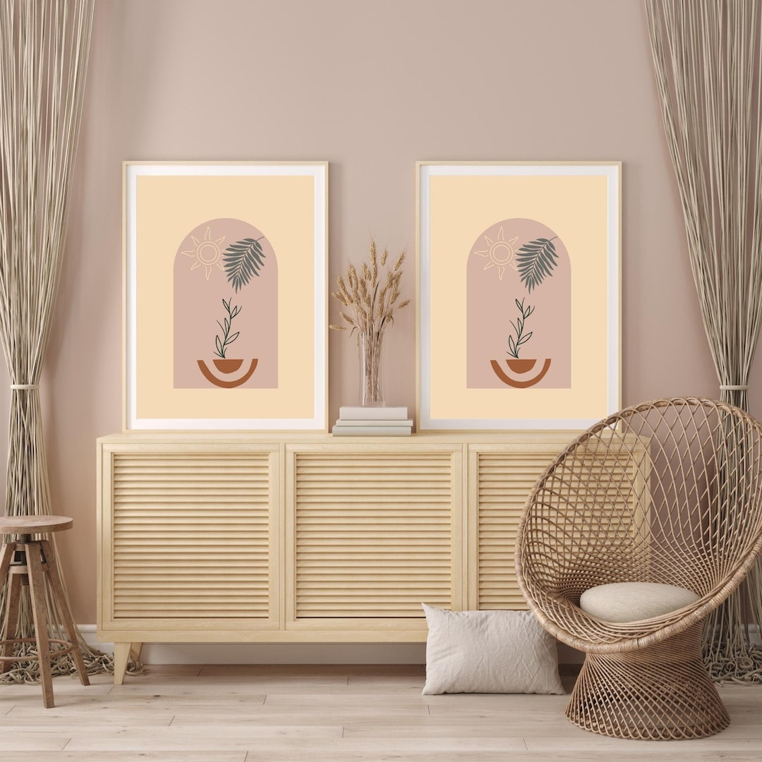 Boho Gallery Wall Art Set Printable Wall Art Digital Prints - Etsy