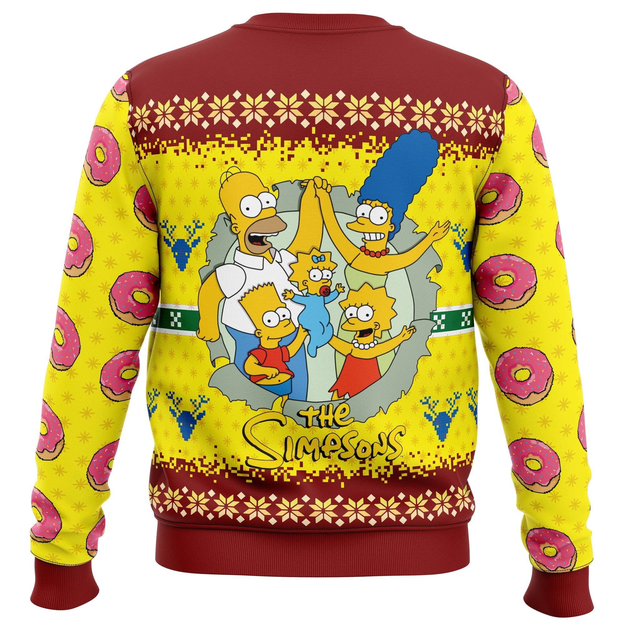 The Simpsons Ugly Christmas Sweater, Homer Bart Marge Lisa Simpson Ugly