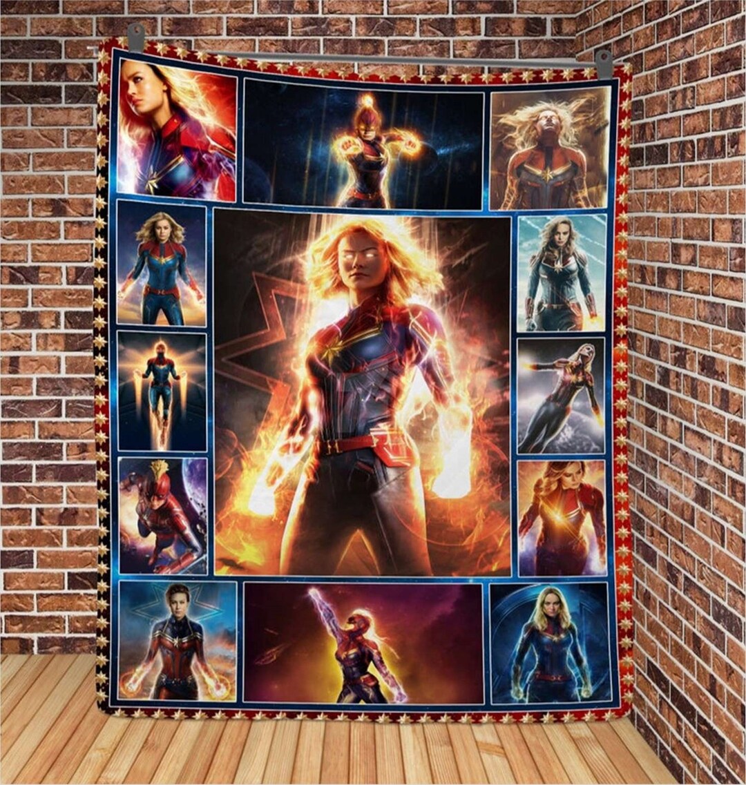 Captain Marvel Blanket the Marvels Carol Danvers Blanket Etsy