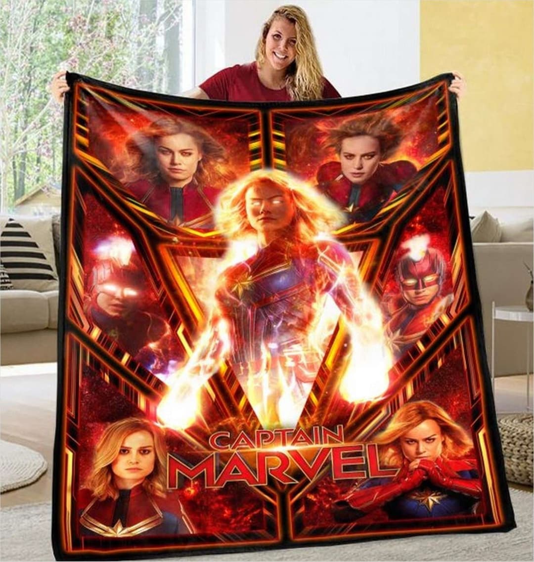 Captain Marvel Blanket the Marvels Carol Danvers Blanket Etsy