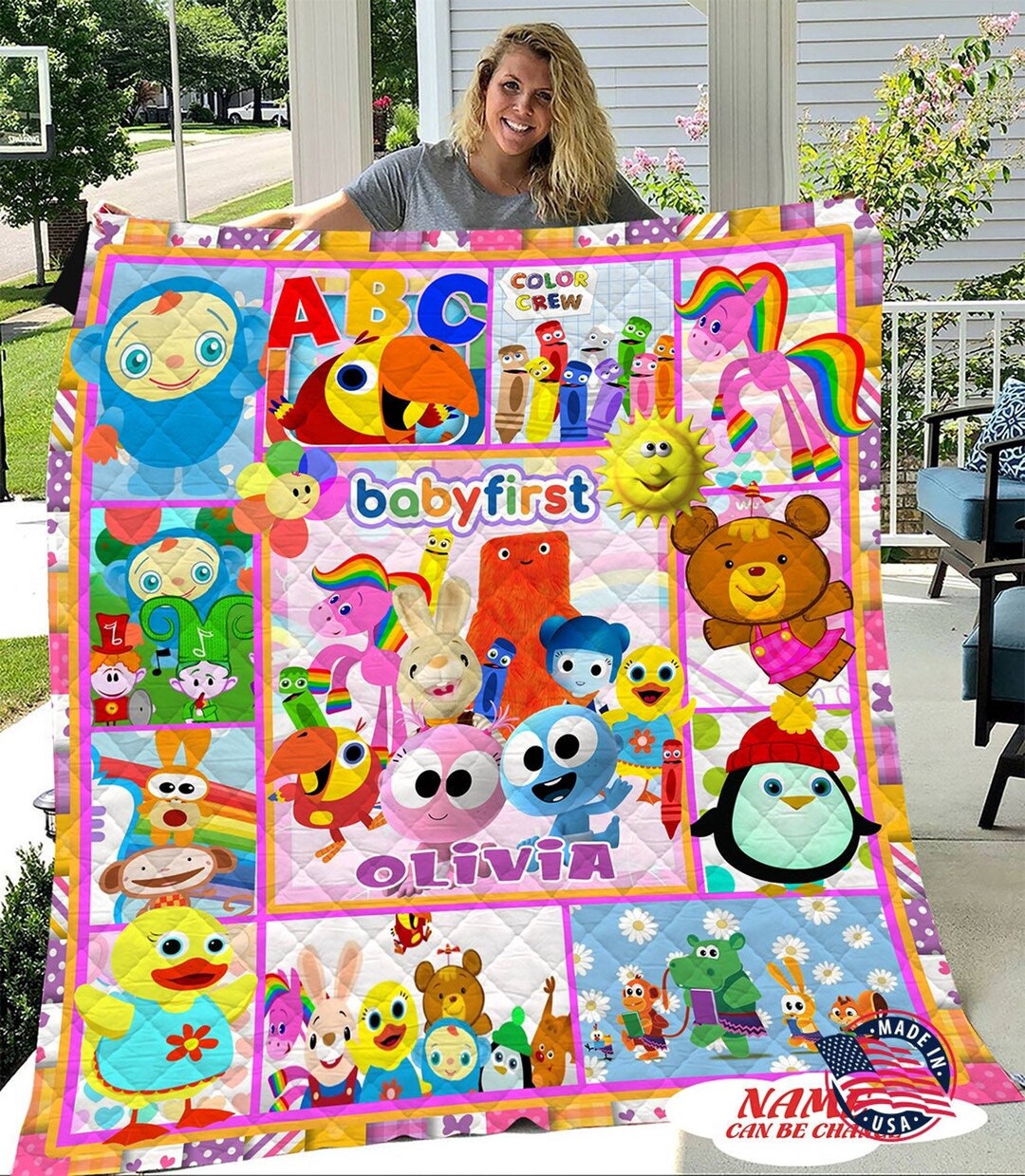 Baby First Tv Show Blanket Personalized Baby First Blanket Etsy
