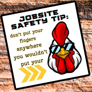 Jobsite safety tip, hard hat stickers, hardhat sticker sarcastic sticker, laptop sticker, water bottle sticker, vinyl sticker, toolbox decal