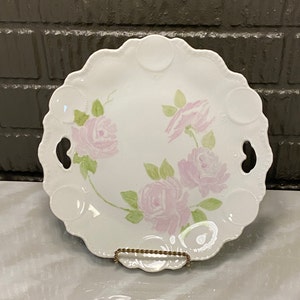 Vintage Handpainted Rose Plate