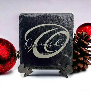 Elegant Personalized Slate Rock Coasters