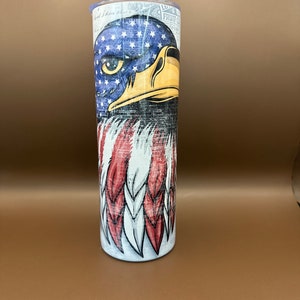 Distress Eagle Flag Sublimated 20oz. Stainless Steel Tumbler