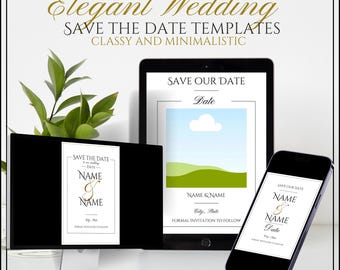 Elegant Wedding Save the Date | Printable and Editable Digital Template | Classic & Timeless Design | Classy and Minimalistic Theme