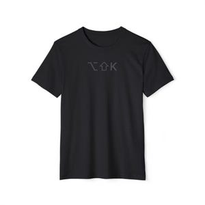 Apple Logo / Unicode Symbol Keyboard Shortcut Blackout Unisex Tee Shirt Organic Cotton Recycled Polyester