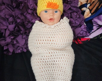 Newborn EGG Hatchling Cocoon & Hat Set