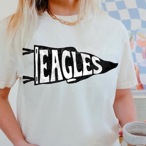 Eagles Vintage Pennant School Spirit Football Team Mascot Spirit Wear Png sublimation shirt design