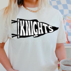 Knights Vintage Pennant School Spirit Football Team Mascot Spirit Wear Png sublimation shirt design