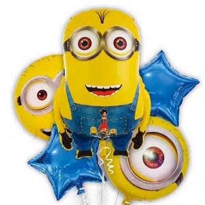 5pcs Minions Foil Balloon Set Party Supplies Kids Birthday Decoration