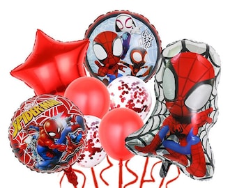 8pcs Spiderman Foil Balloon Set Party Supplies Kids Birthday Decoration