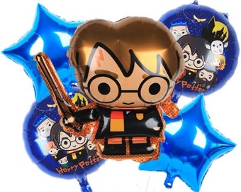 5pcs Harry The Wizard Foil Balloon Set Party Supplies Kid Birthday Decoration