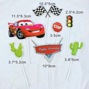 7PCS Cars Cake Topper Party Supplies Racing Car Kids Birthday Cartoon Decoration