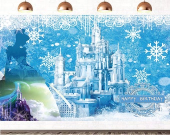 100cm x 150cm Frozen Snowflake Banner Backdrop Party Supplies Kids Birthday Decoration