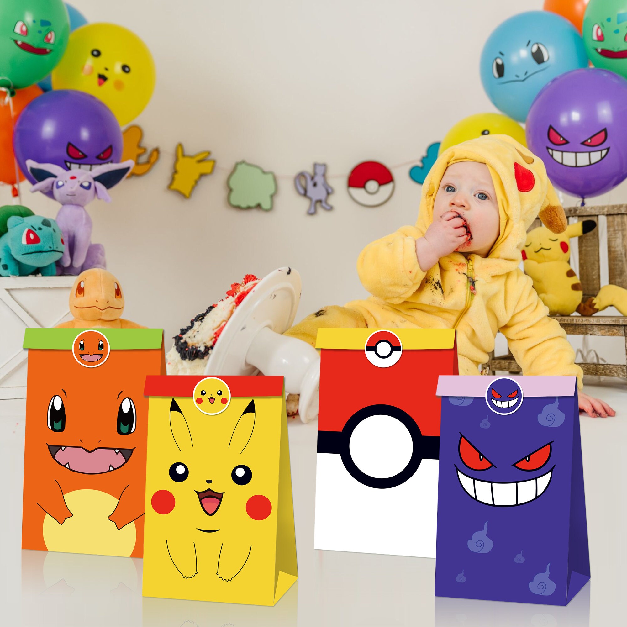 Sac de fête Pokemon Pikachu avec accessoires - au