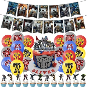 Transformers Party Set Party Supplies Banner Balloons Toppers Kids Birthday Decoration