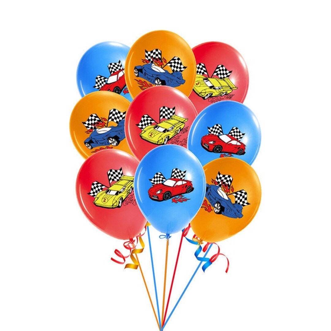 12PCS Hot Wheels Balloon Set Party Supplies Racing Car Kids Birthday