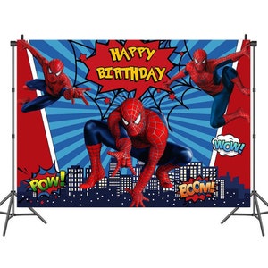 100cm x 150cm Spiderman Banner Backdrop Party Supplies Superhero Kids Birthday Decoration
