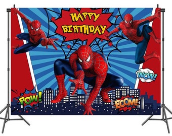 100cm x 150cm Spiderman Banner Backdrop Party Supplies Superhero Kids Birthday Decoration