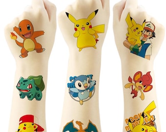 20PC Pokemon Temporary Tattoo Sticker Party Supplies Kids Loot Bag Favours