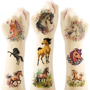 20PC Horse Temporary Tattoo Sticker Party Supplies Kids Loot Bag Favours