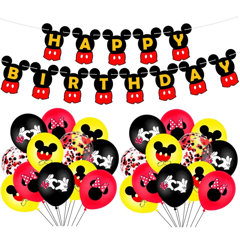 Mickey Minnie Mouse Party Set Party Supplies Banner Balloons Toppers ...