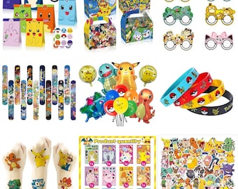 Pikachu Birthday Party Paper Lolly Loot Bag Box Balloons Stickers Party Favour