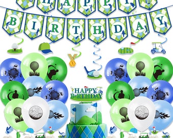 Golf Birthday Party Set Party Supplies Banner Toppers Balloons Party Decoration