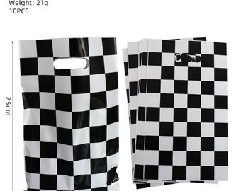 20PCS Racing Car Lolly Loot Bag Party Supplies Black White Kids Birthday Decoration